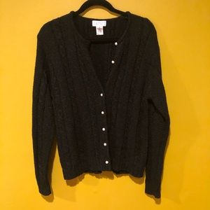 Black Cardigan w Pearl Buttons